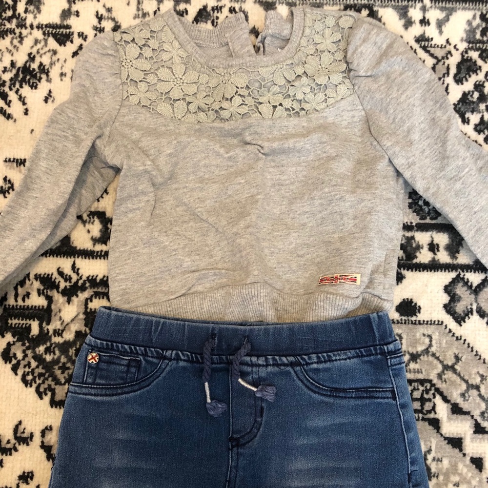 Baby girl Hudson skirt and top outfit.